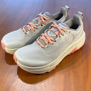 Altra Timp 6 Light Gray and Coral Women's Trail Running Sneakers